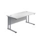 Jemini Rectangular Cantilever Desk 1600x600x730mm White/Silver KF806479 Office Plus #1 in Swords, Dublin, Ireland.