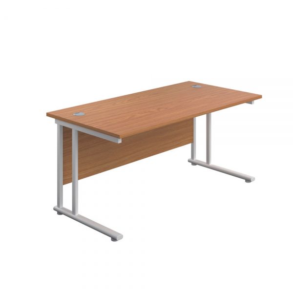 Jemini Rectangular Cantilever Desk 1600x800x730mm Nova Oak/White KF807124