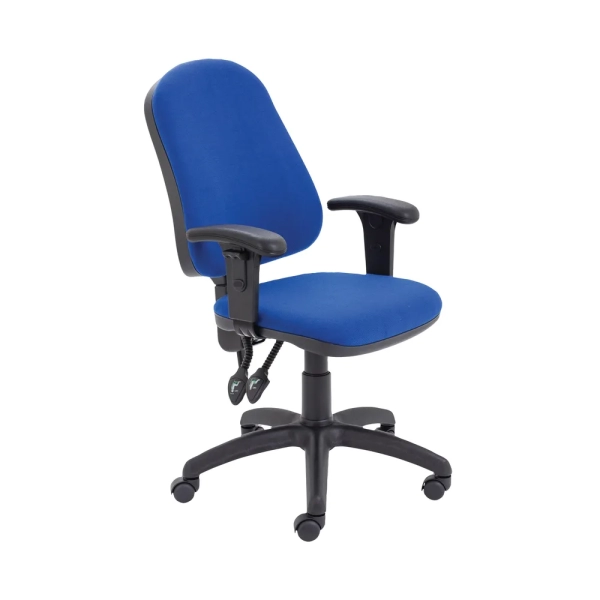 First High Back Operators Chair with Adjustable Arms 640x640x985-1175mm Blue KF839245 #1 in Swords, Dublin, Ireland.